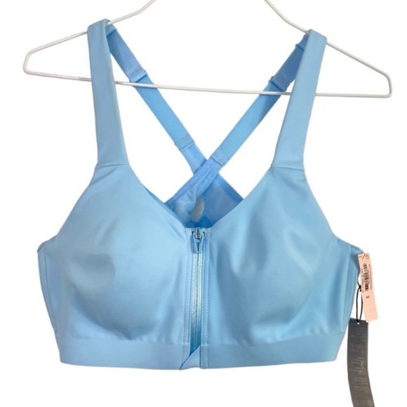 VICTORIA’S Secret On Point Front zip Maximum Support Bra Light Baby Blue 34C New - Picture 2 of 10
